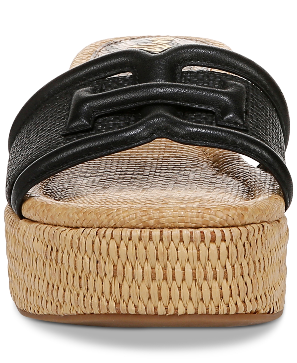 Sam Edelman Pauleena Platform Wedge Slide Sandal In Black Como Calf Leather