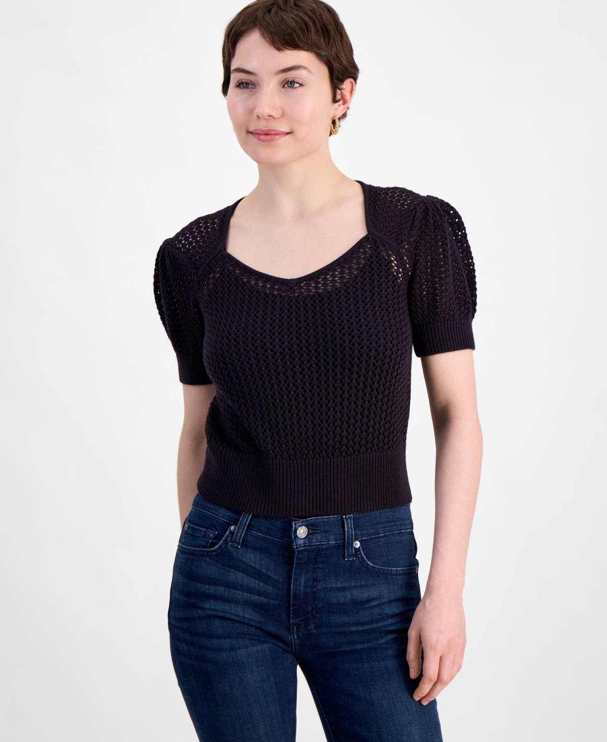 7 For All Mankind Women's Sweetheart-Neck Sweater