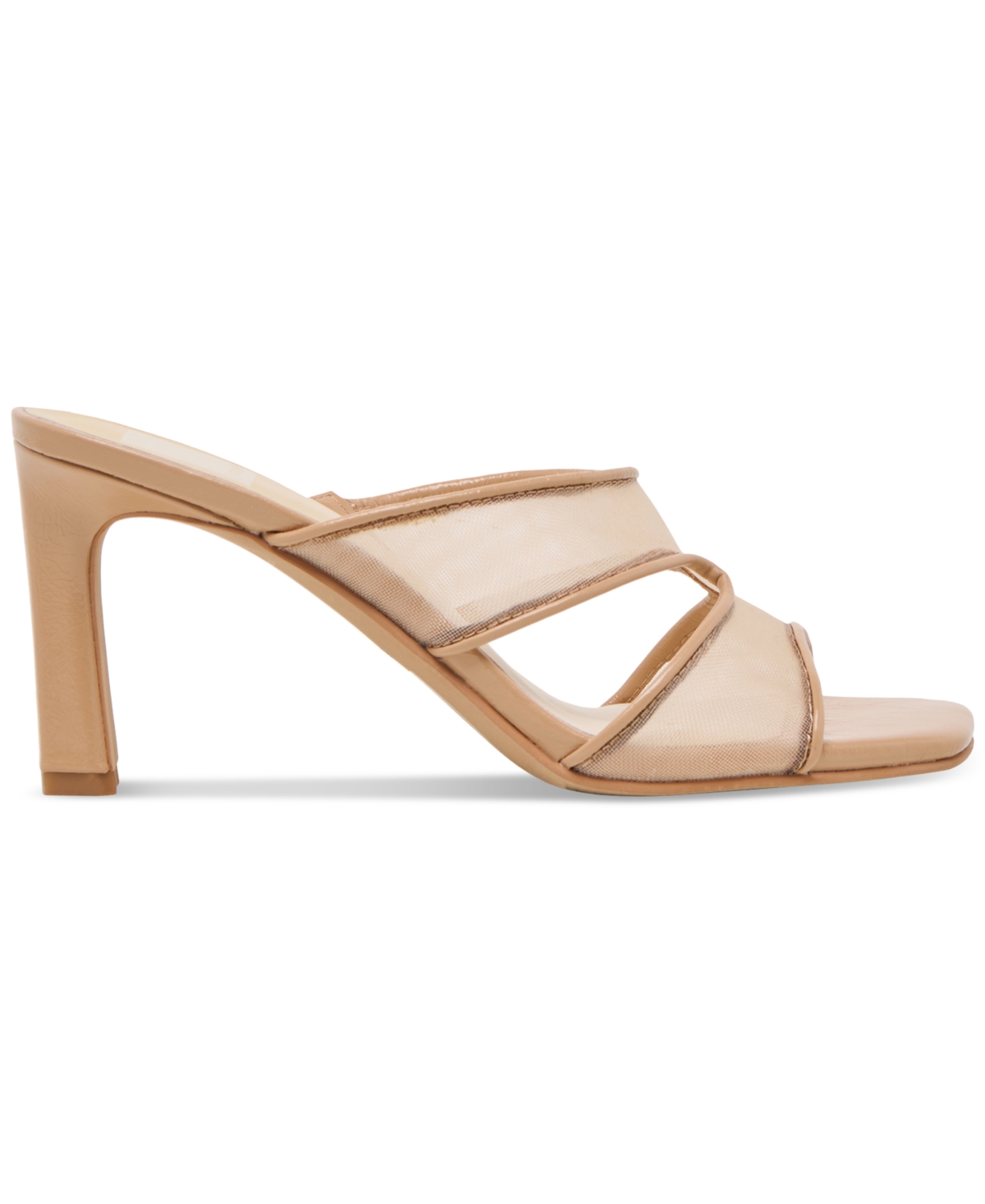 Dolce Vita Women's Gitel Crossband Slide High Heel Dress Sandals In Light Tan Mesh