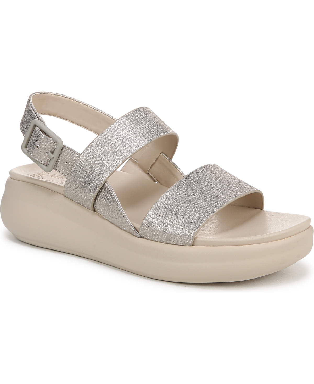 Shop Naturalizer Women's Coast Slingback Wedge Sandals In Warm Silver Faux Leather