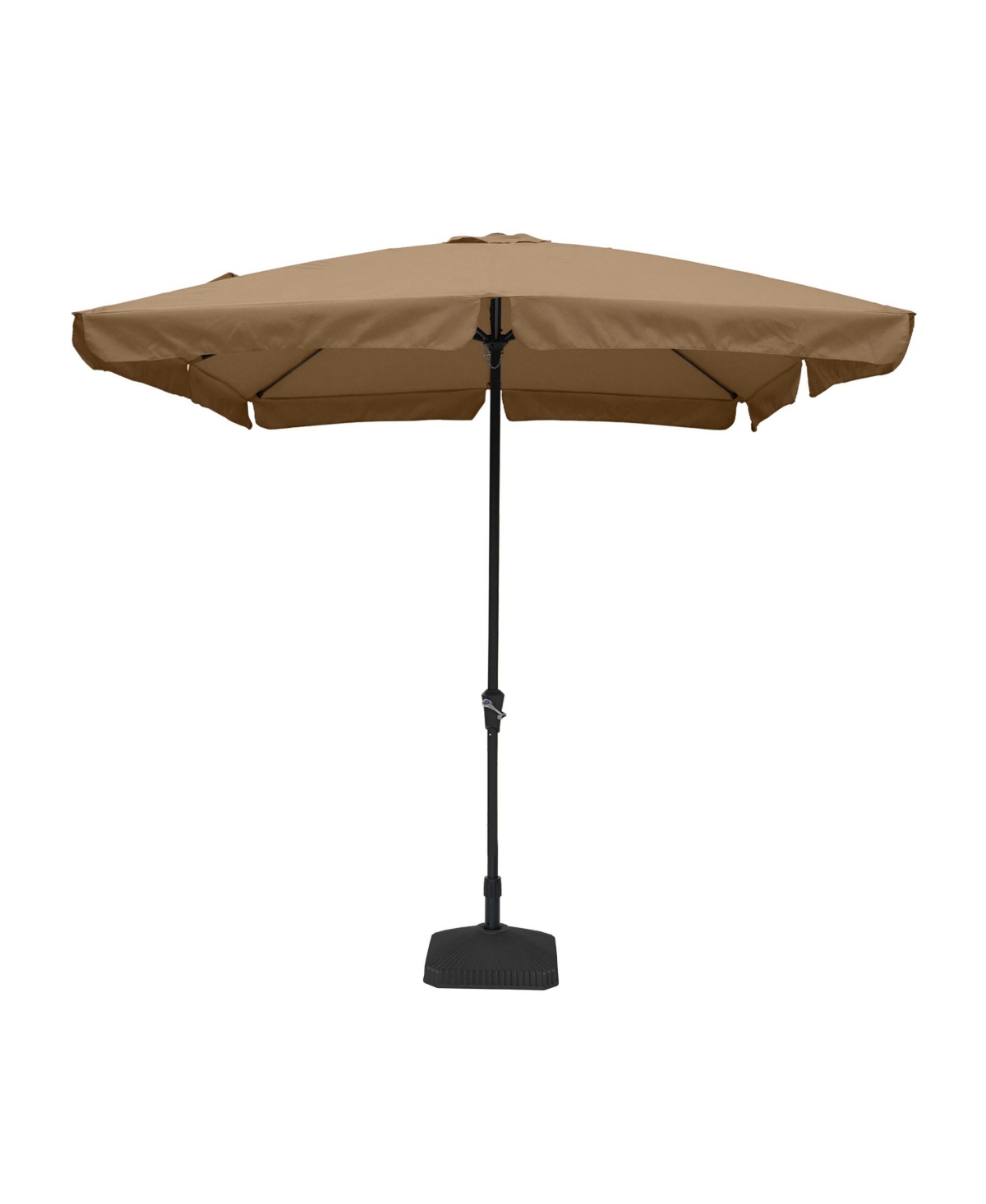 8 ft. x 10 ft. Square Crank Design Skirt with Skylight Outdoor Market Umbrella in Navy Blue with Base - Red