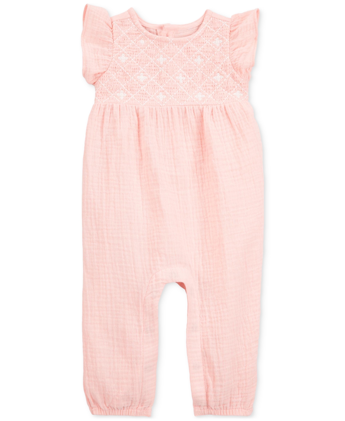 Carter's Baby Girls Cotton Gauze Jumpsuit In Pink