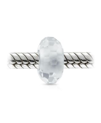 Faceted Murano Glass Charm Bead with Sterling Silver Core