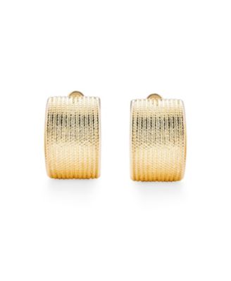 Casual Twisted Wide Half Hoop Clip-On Earrings Non-Pierced Ears