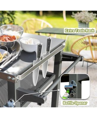 3-Shelf Outdoor Grill Table