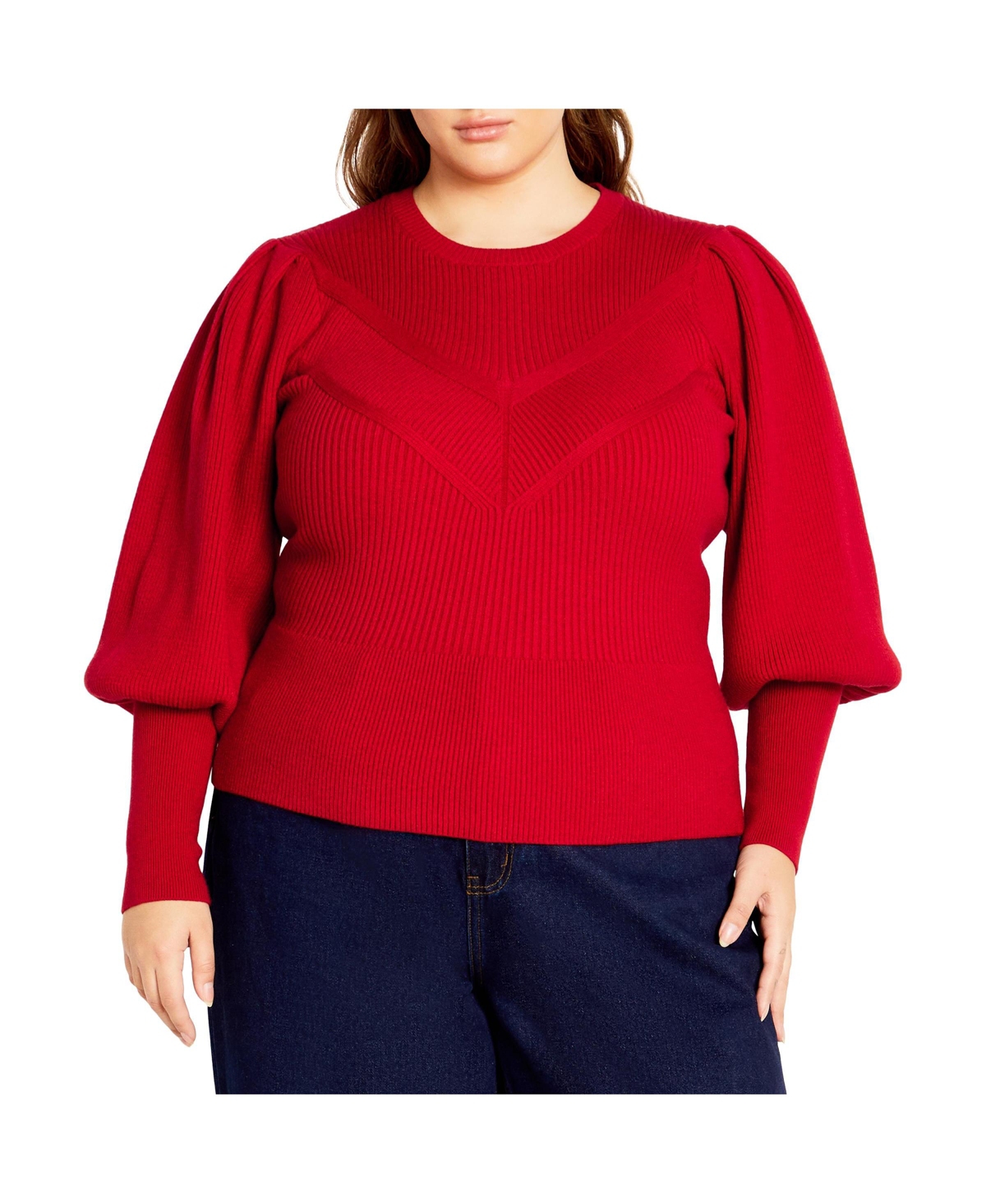 Plus Size Jojo Rib Sweater - Red