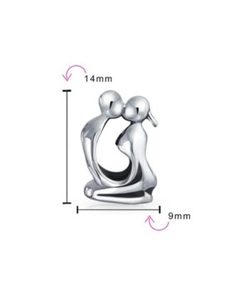 Couples Kissing Lovers Charm Bead Sterling Silver European Bracelet
