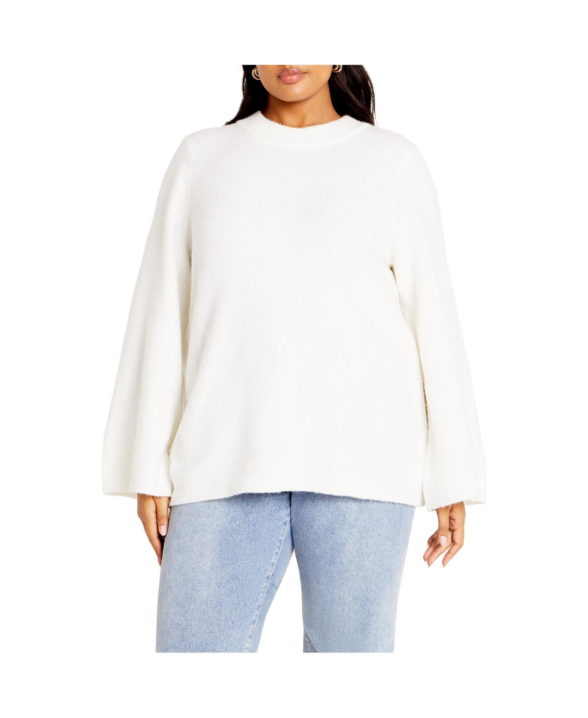 Plus Size Bow Back Sweater - Black