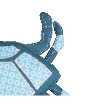 Crab Shaped Coastal NauticalF Embellished Accent Pillow, 14" x 15"