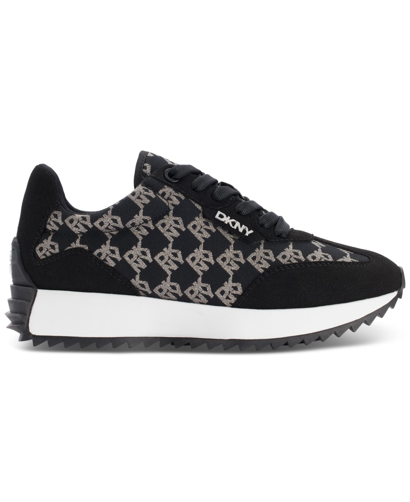 Женские кроссовки DKNY Naples Checkered Lace-Up, цвет: Чёрный — фото 2