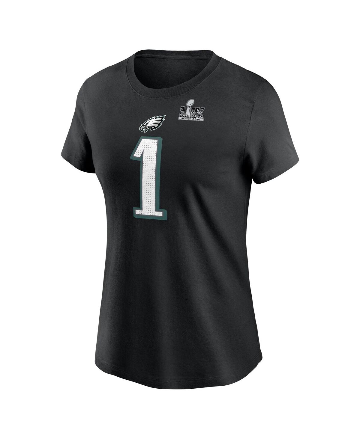 Nike Women's Jalen Hurts Black Philadelphia Eagles Super Bowl Lix Name Number T-shirt In Black