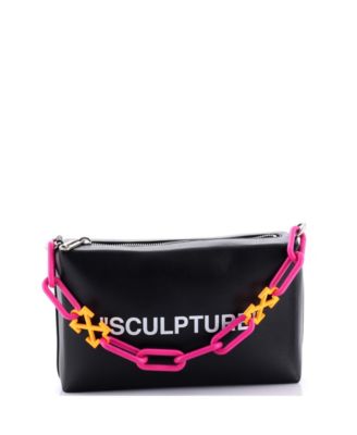 Block Pouch Shoulder Bag Printed Leather