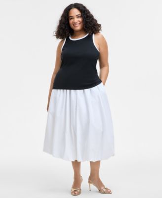 Trendy Plus Size Contrast Tipped Tank Top
