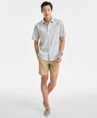 Men's Frank Wave Motion Short Sleeve Printed Button-Front Shirt, Exclusively at Macy's
