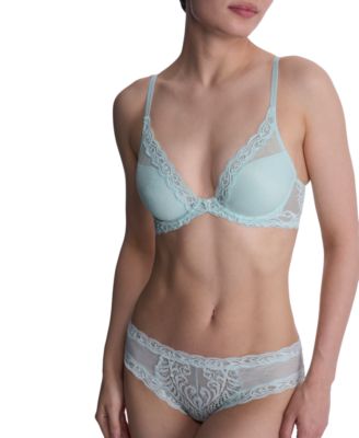 Women's Feathers Lace Contour Underwire Plunge Bra 730023