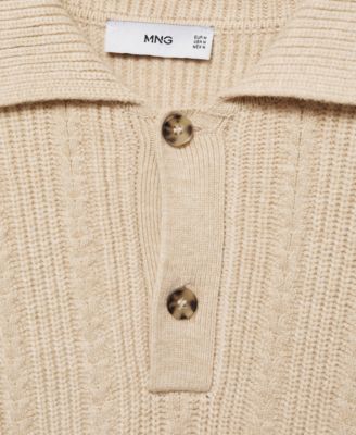 Men's Structured Knit Polo Sweater