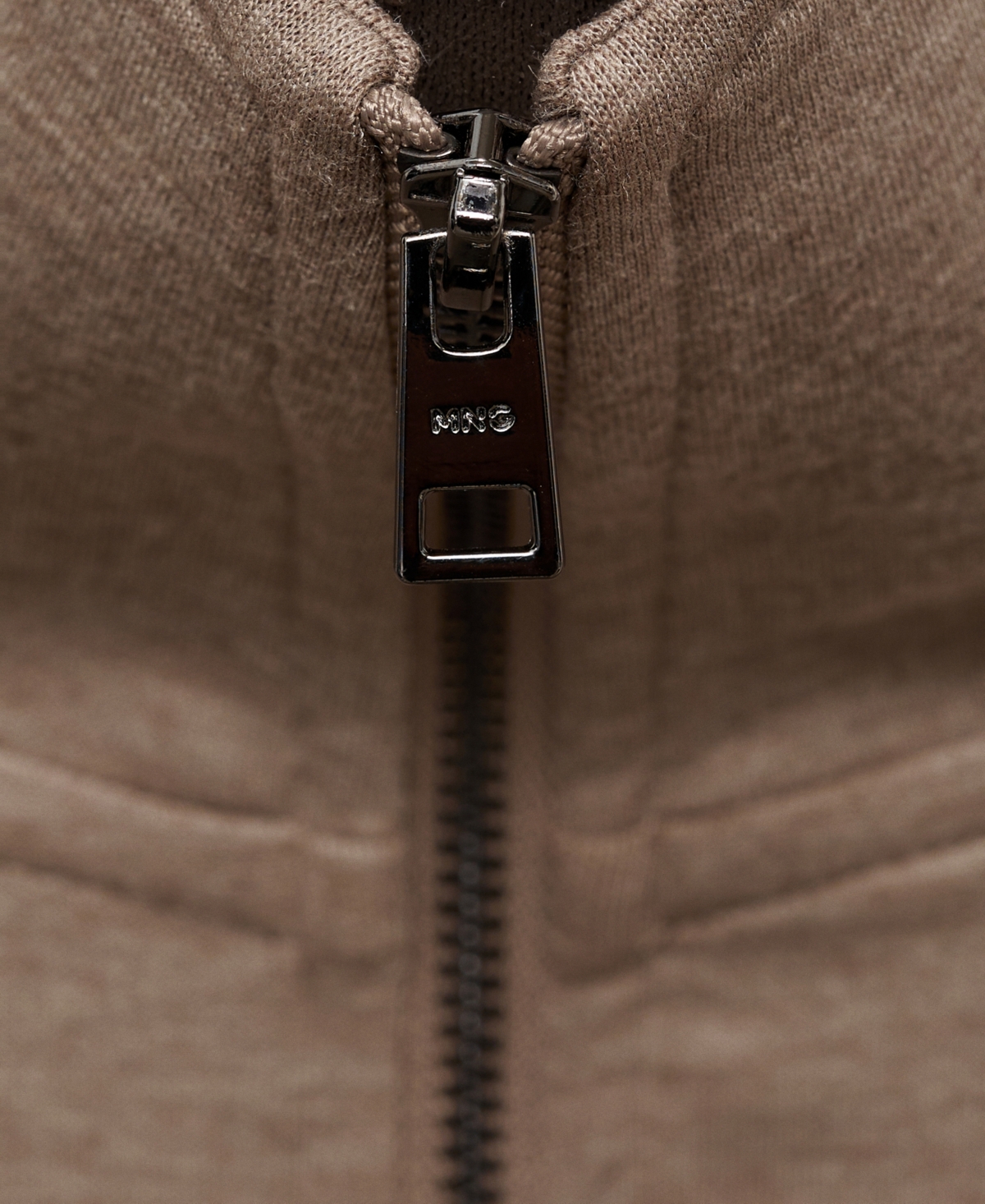 Mango Men's Funnel-neck Quarter-zip Sweatshirt In Mink Gray