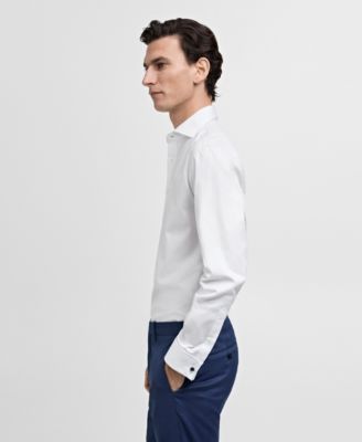 european slim fit dress shirts Black Merino wool Shirt