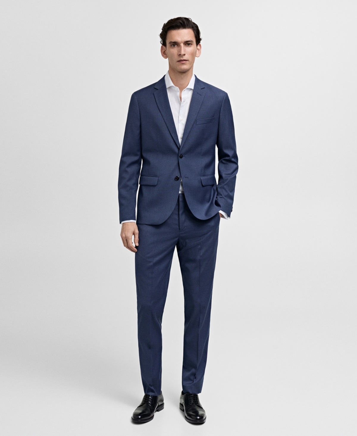 Shop Mango Men's Super Slim-fit Suit Blazer In Ink Blue