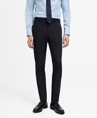 MANGO - Men's Stretch Fabric EU Super Slim-Fit Suit Pants