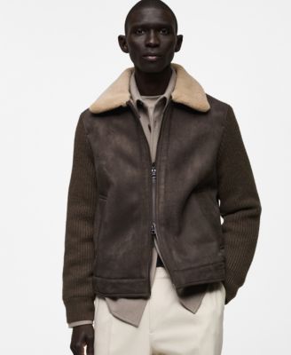 MANGO - Men's Shearling And Faux-Suede Jacket