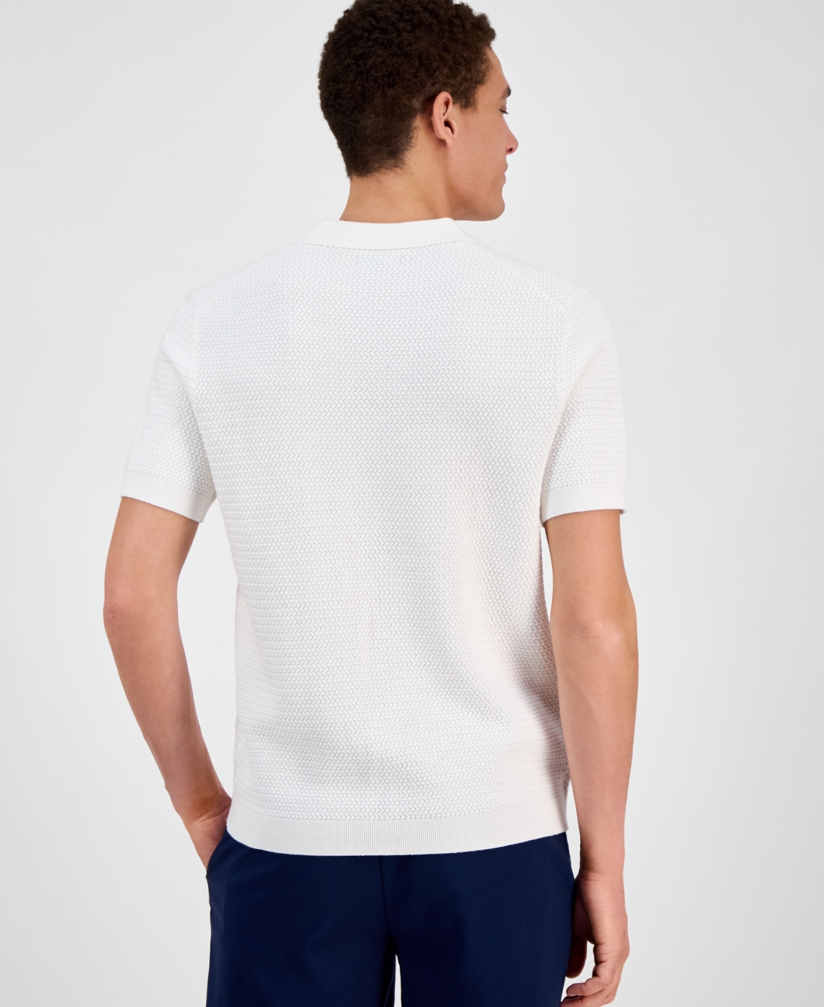 Alfani Men's Textured Polo Shirt, Exclusively at Macy's