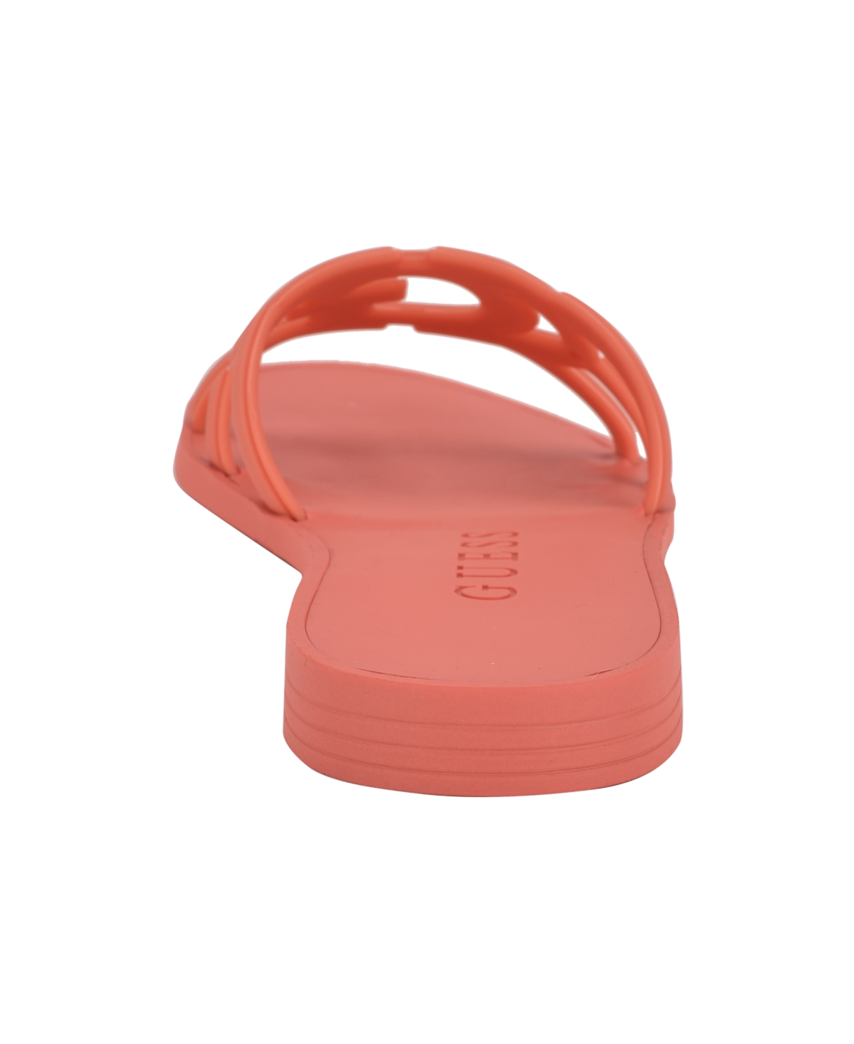 Guess Women's Elyho Logo Cutout Flat Jelly Sandals In Coral