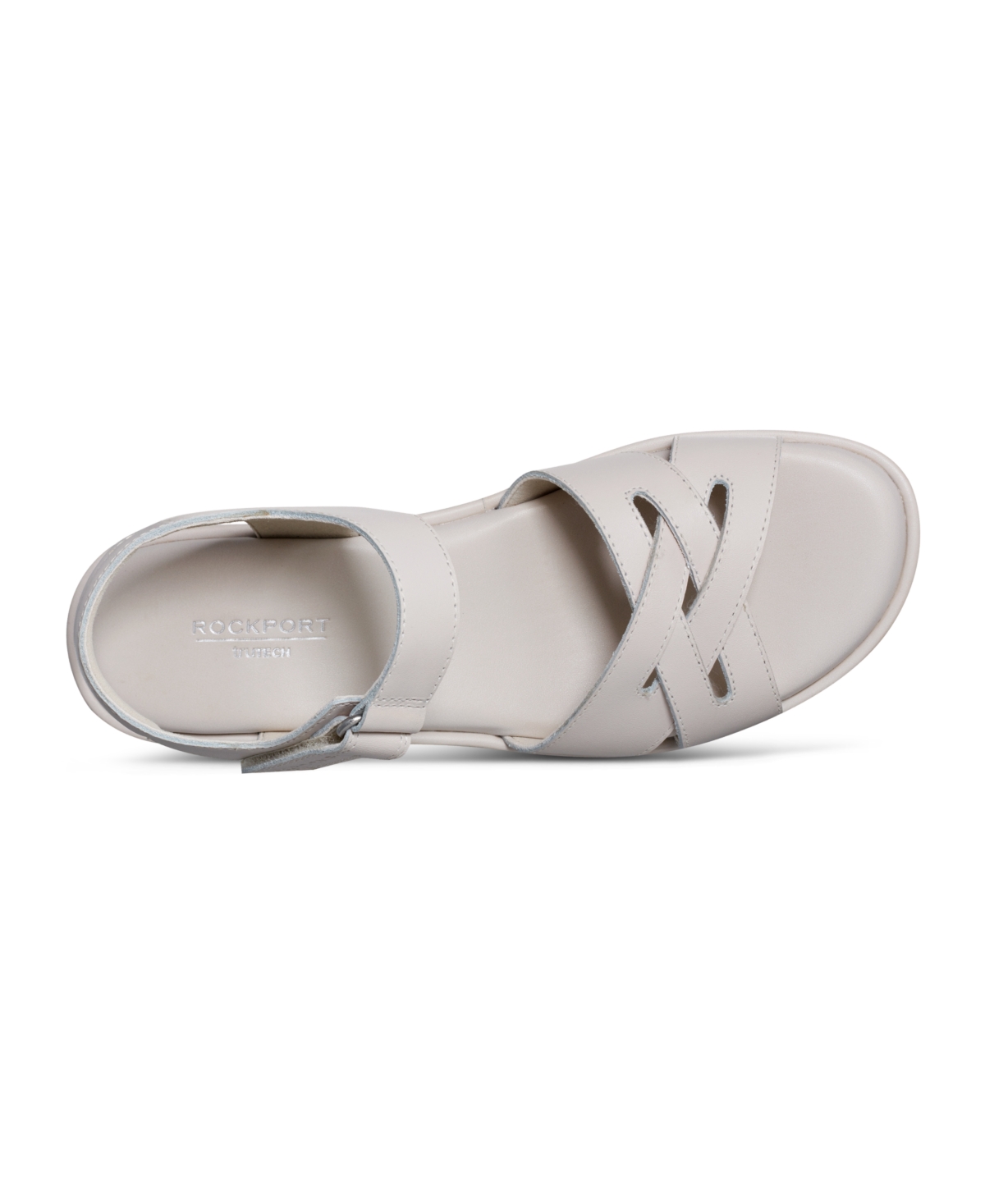 Shop Rockport Women's Amira Strappy Open Toe Casual Wedge Sandals In Ivory Leather
