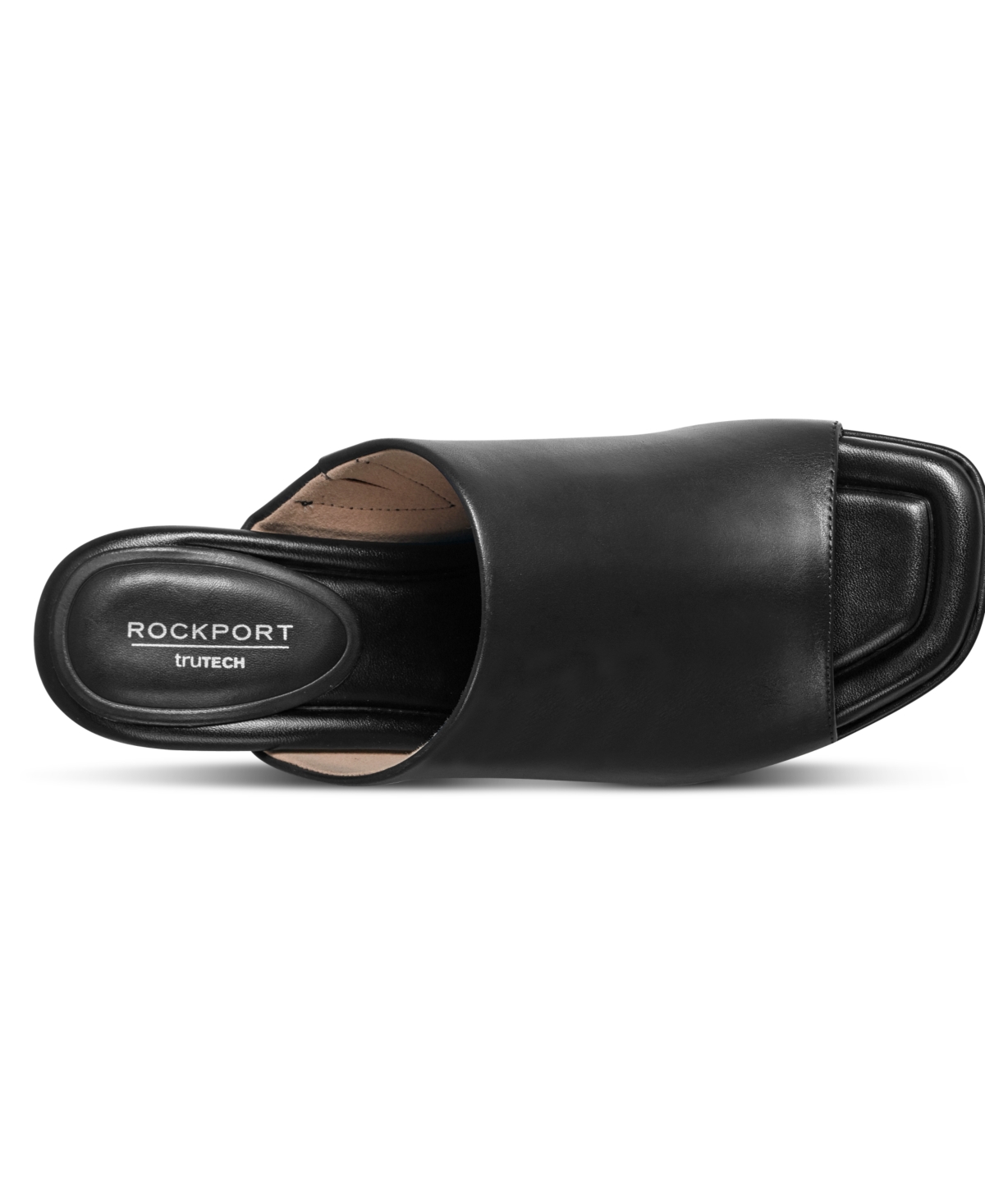 Shop Rockport Women's Aurielia Slide Block Heel Dress Sandals In Black Leather