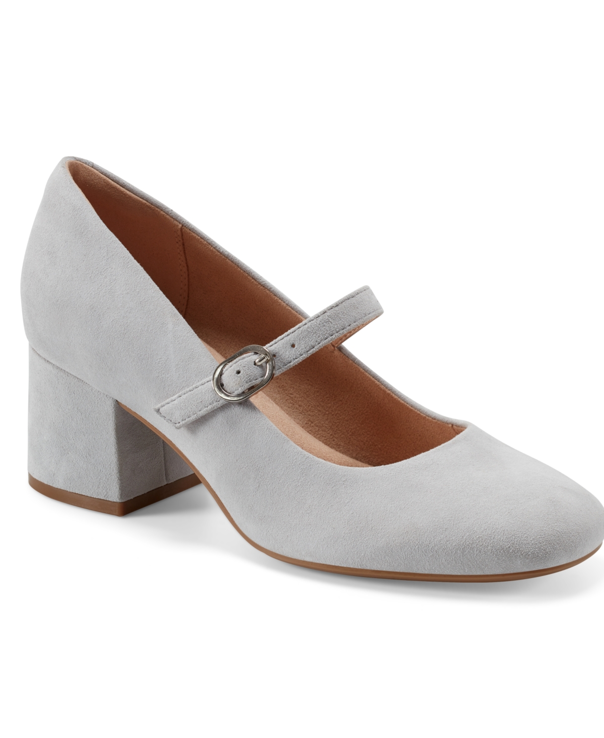 Shop Rockport Women's Xena Block Heel Mary Jane Dress Pumps In Light Gray Suede