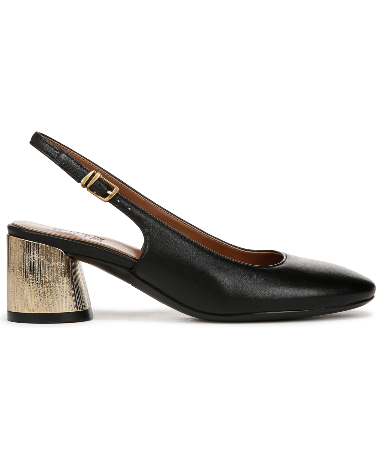 Naturalizer Women's Lane Closed Round Toe Slingback Pumps In Black Leather