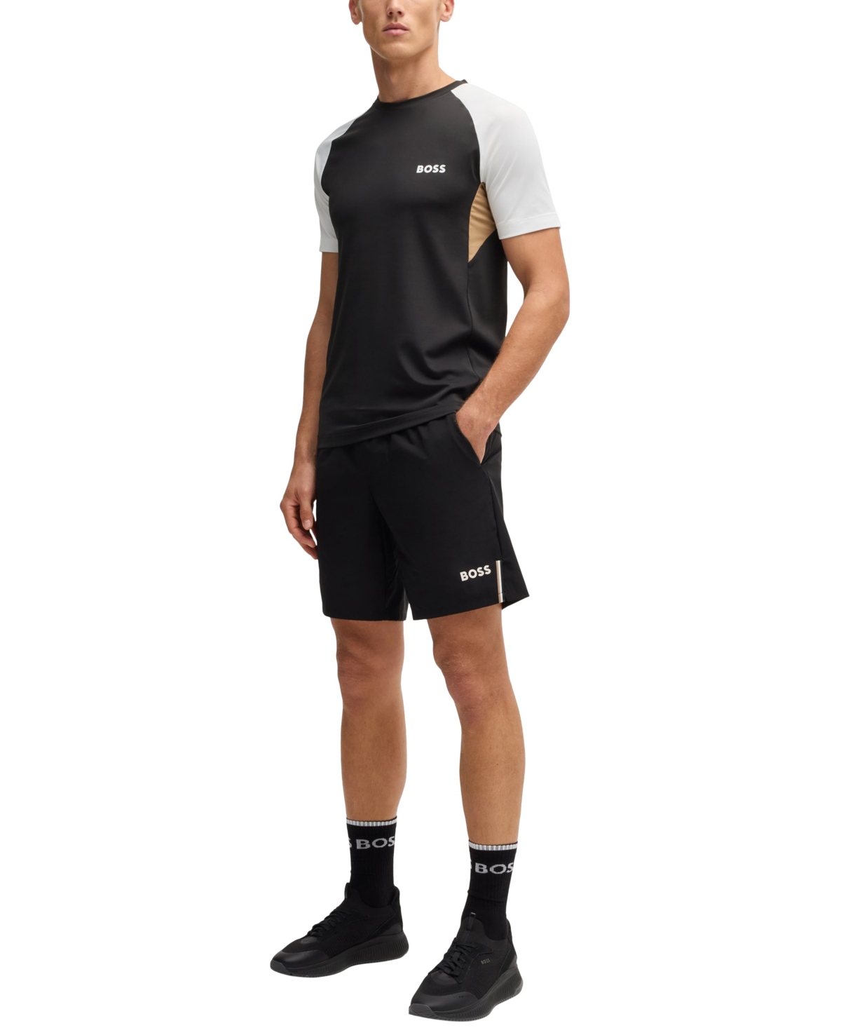Shop Hugo Boss Boss By  Men's Active Color-blocked T-shirt In Black