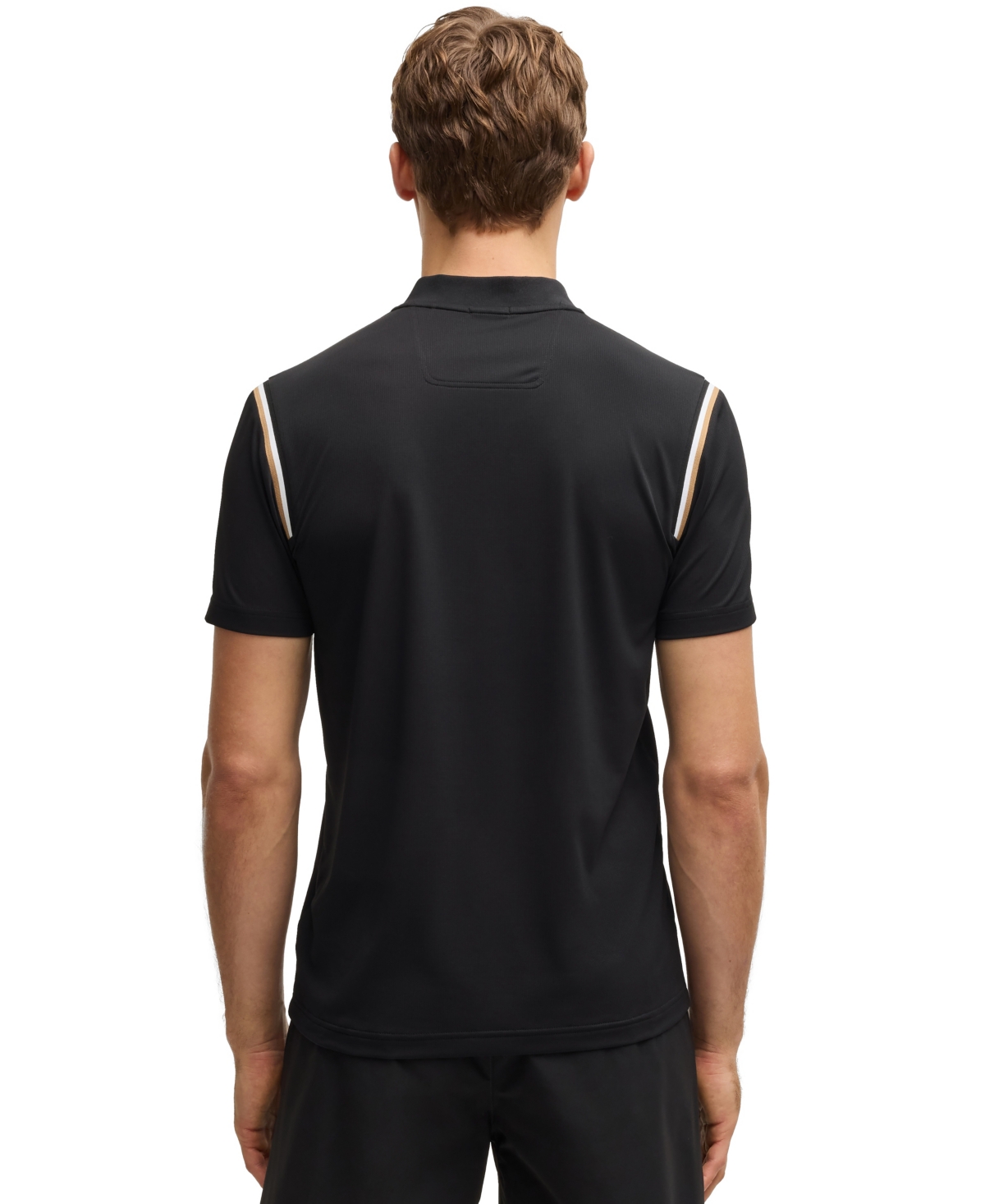 Hugo Boss Boss X Matteo Berrettini Active Polo Shirt With Moisture Control In Black