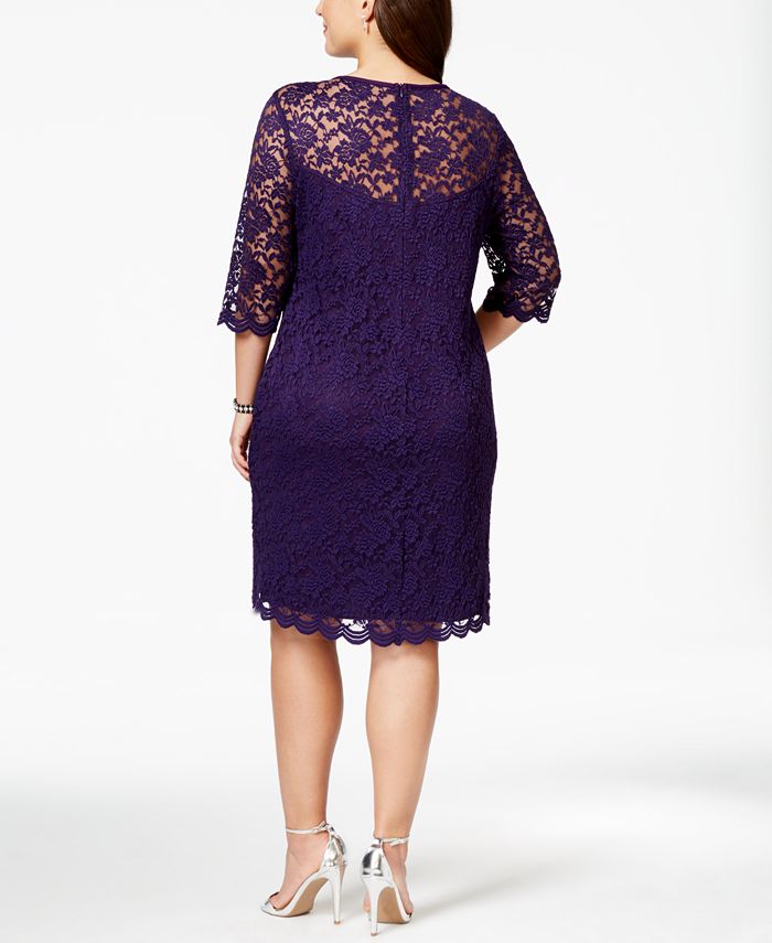 connected plus size sequined lace gown