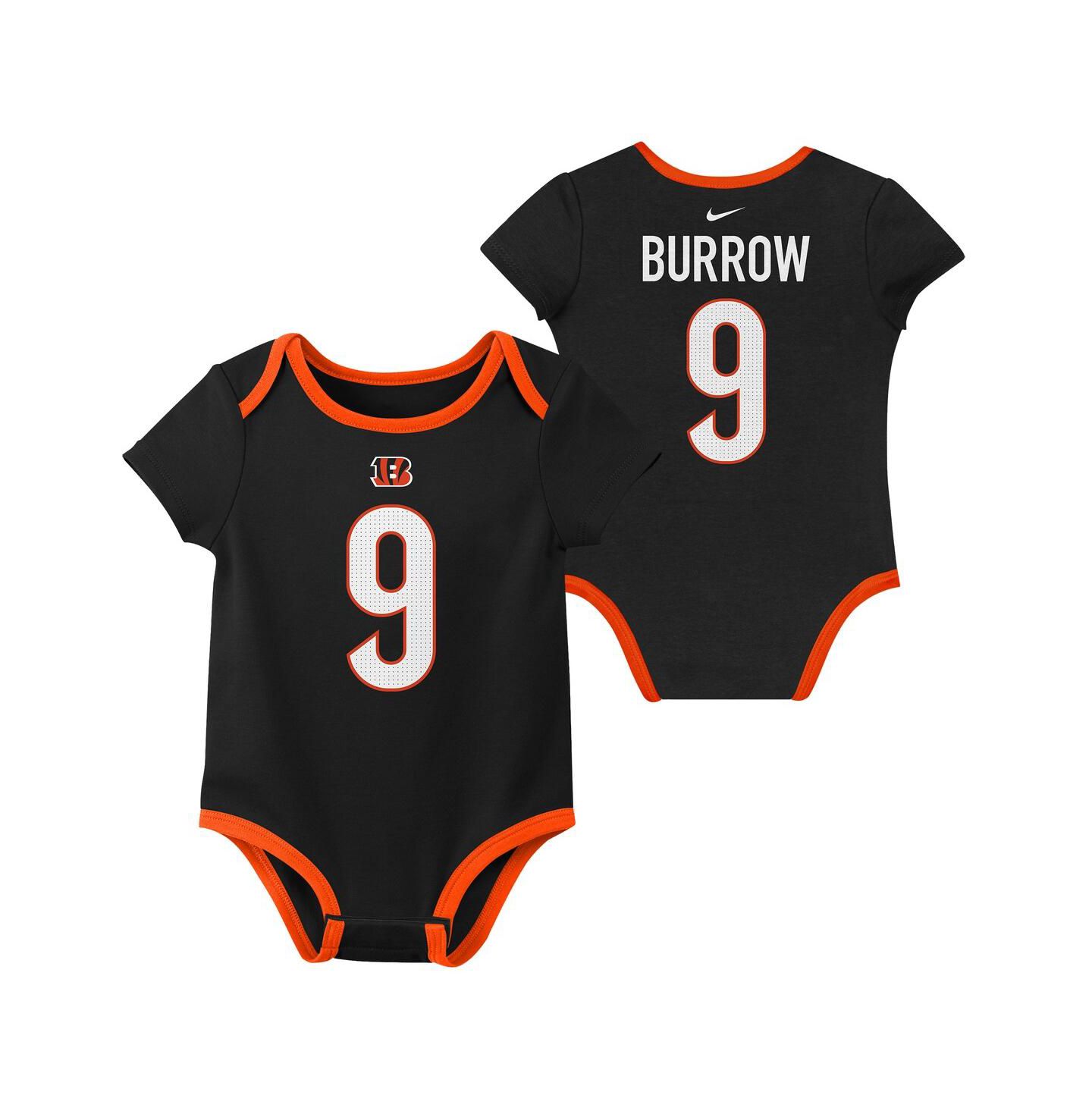 Nike Baby Boys and Girls Joe Burrow Cincinnati Bengals Three-Pack Bodysuit Set — фото 2