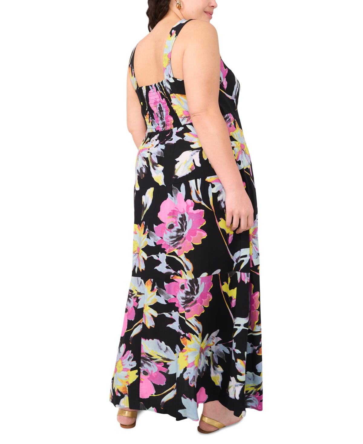 Vince Camuto Plus Size Sleeveless Square-neck Maxi Dress In Violet Blush