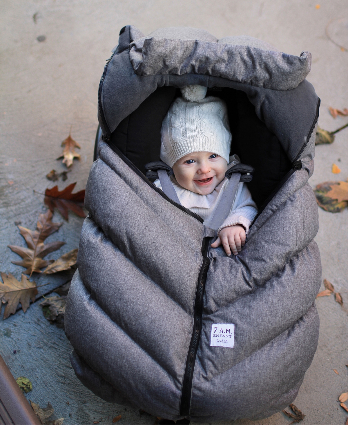 7am Enfant Baby Cocoon Car Seat In Heather Gray