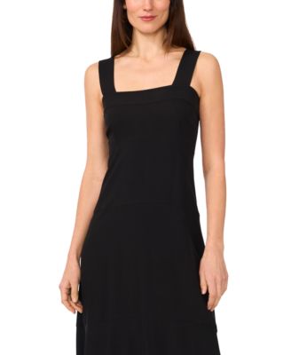 Women's Challis Square-Neck Smocked-Back Sleeveless Maxi Dress