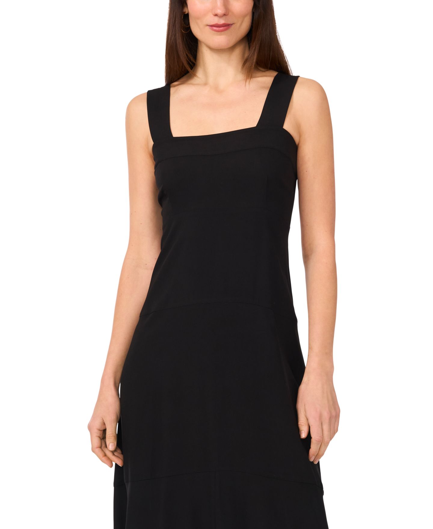 Женское платье Vince Camuto Challis Square-Neck Smocked-Back Sleeveless Maxi, цвет: Насыщенный чёрный — фото 3