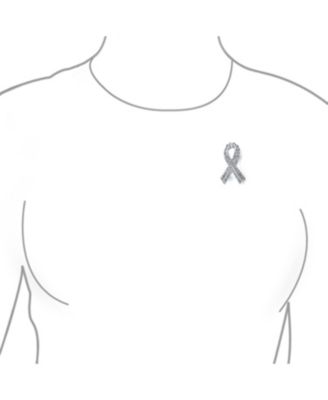 Cancer Awareness Brooch Pin Multi Color Crystal Enamel Support Symbol Jewelry