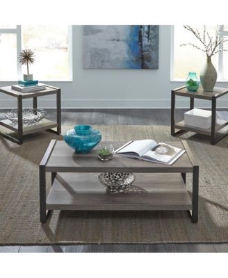 Set of Cocktail Table and two matching End Tables, Graystone