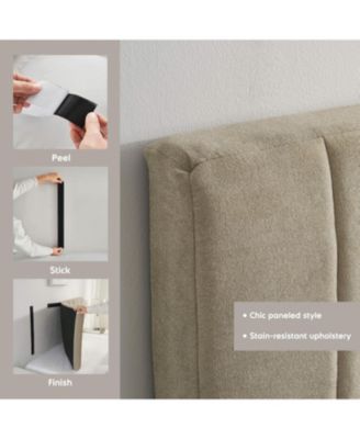 Wall Mounted Easy Assemble Channel Stitched Floating Headboard - 3D Soundproof - Peel & Stick - Queen