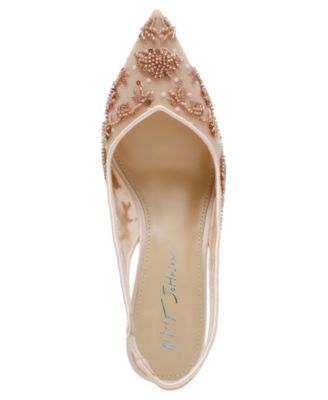 Nikki Embroidered Slingback Evening Pumps