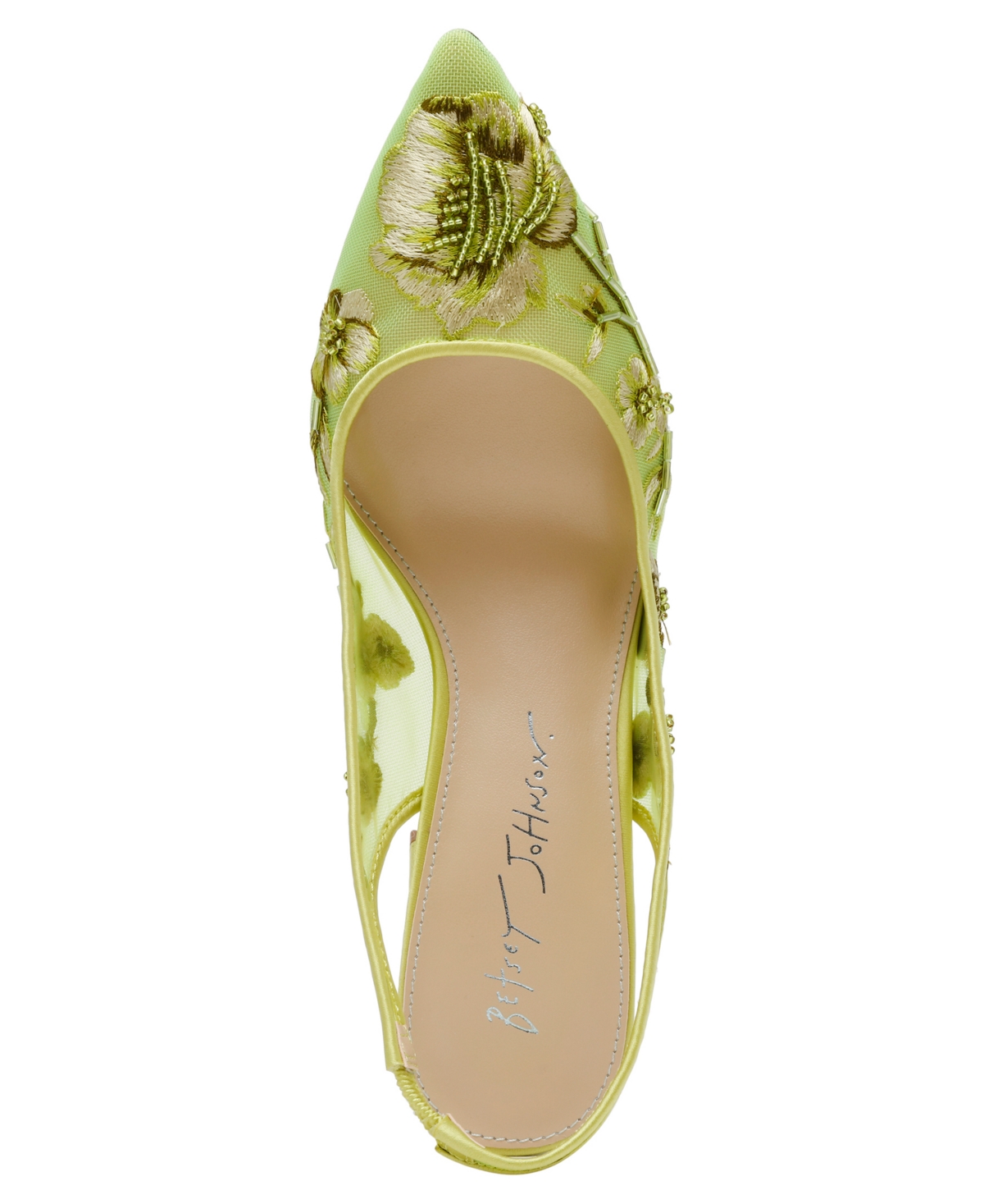 Shop Betsey Johnson Page Beaded Block Heel Pumps In Citron