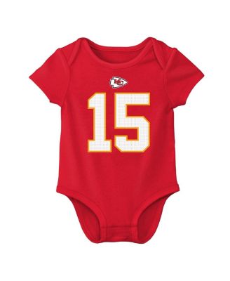 Baby Boys and Girls Patrick Mahomes Red Kansas City Chiefs Player Name & Number Bodysuit
