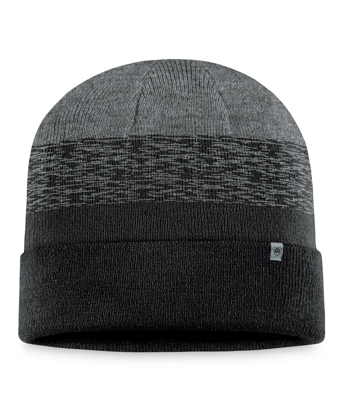Top Of The World Men's Heather Black Alabama State Hornets Frostbite Cuffed Knit Hat In Heather Black
