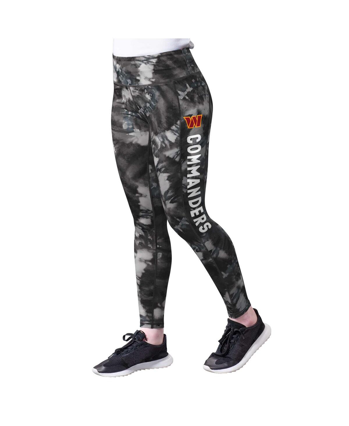 Women's Black Washington Commanders Aubrey Tie-Dye Leggings - Black