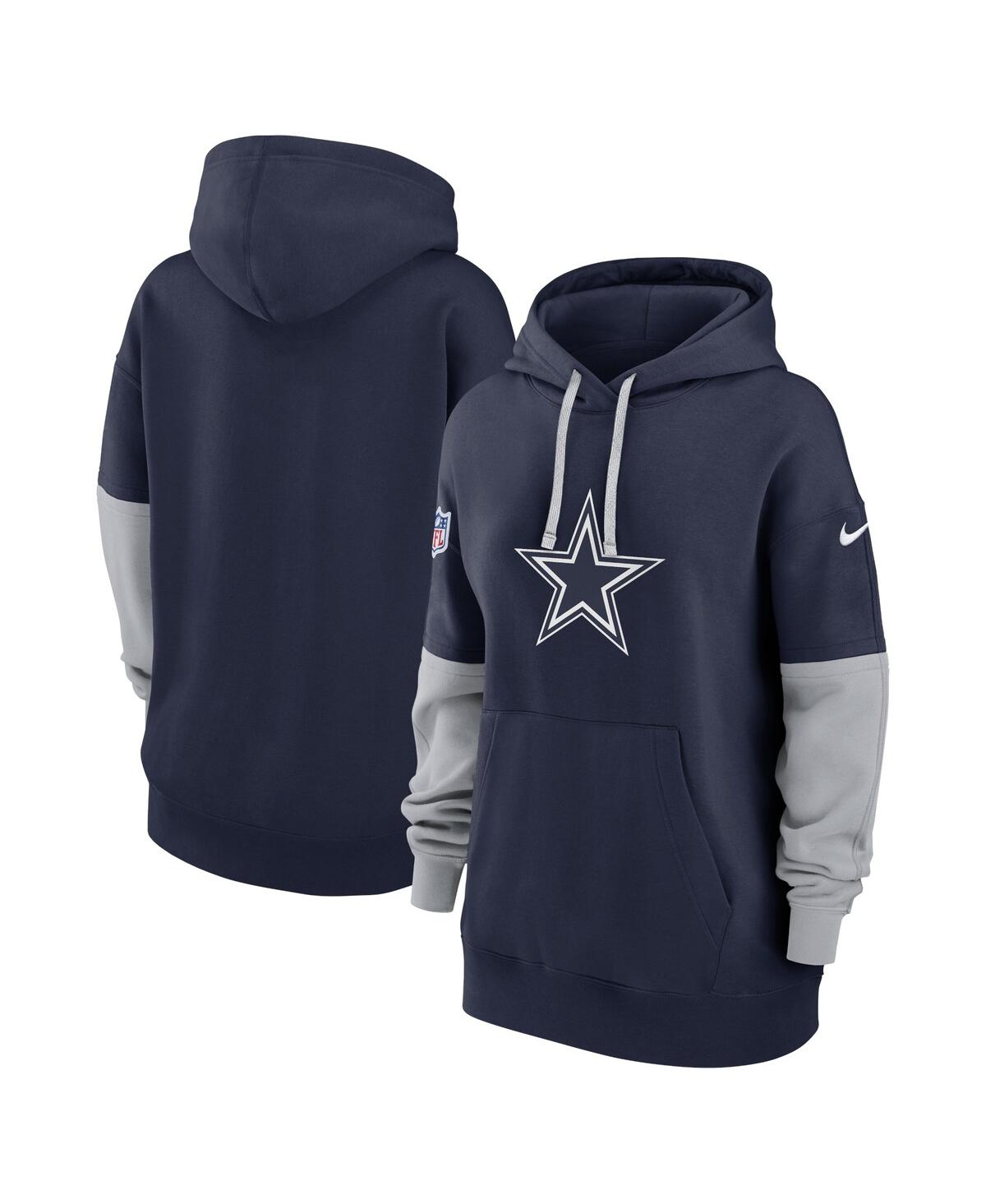 Nike Women's Navy Dallas Cowboys 2024 Sideline Essential Fleece Pullover Hoodie In Navy