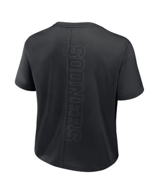 Women's Black Oklahoma Sooners Performance Cropped T-Shirt