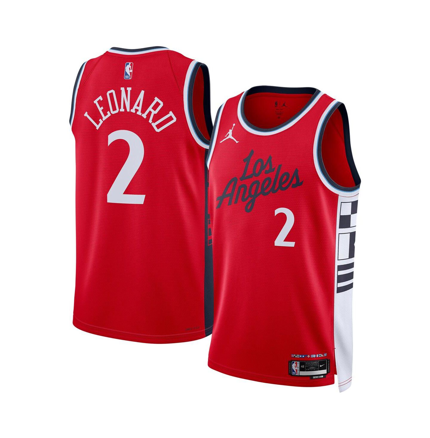 Топ Jordan Kawhi Leonard Red LA Clippers 2024/25 Swingman Jersey - Statement Edition — фото 1
